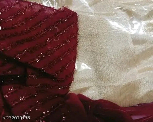 ( 1 saree 1 running blouse) chinon fency saree